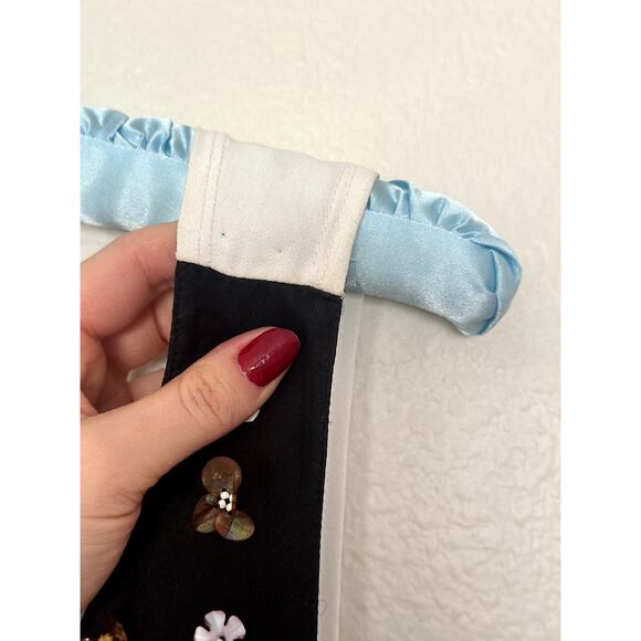 Sachin & Babi XS Black Beaded Sequin Mini Dress Floral Lace Sequined Multicolor - Picture 12 of 13